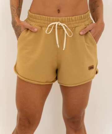 SHORT MOLETOM CARAMELO