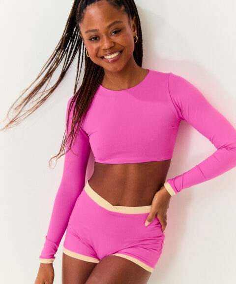 CROPPED SUNSET ROSA FLOR