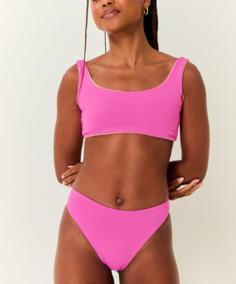 TOP DUPLA FACE ROSA FLOR